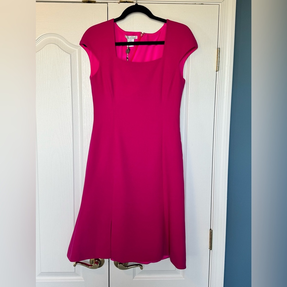 Oscar de la Renta Pink Wool/Silk Dress Size 6
